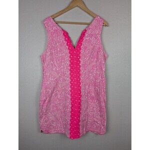 Lilly Pulitzer for Target Dress Womens 18 Pink Shift Sleeveless Scallop Trim Mb